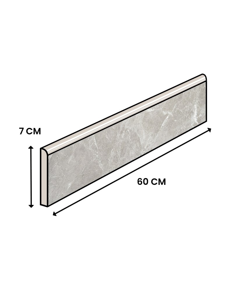 Plinthes Qamar Smoke Bord Arrondi 7x60 cm | InOutlet Carrelage