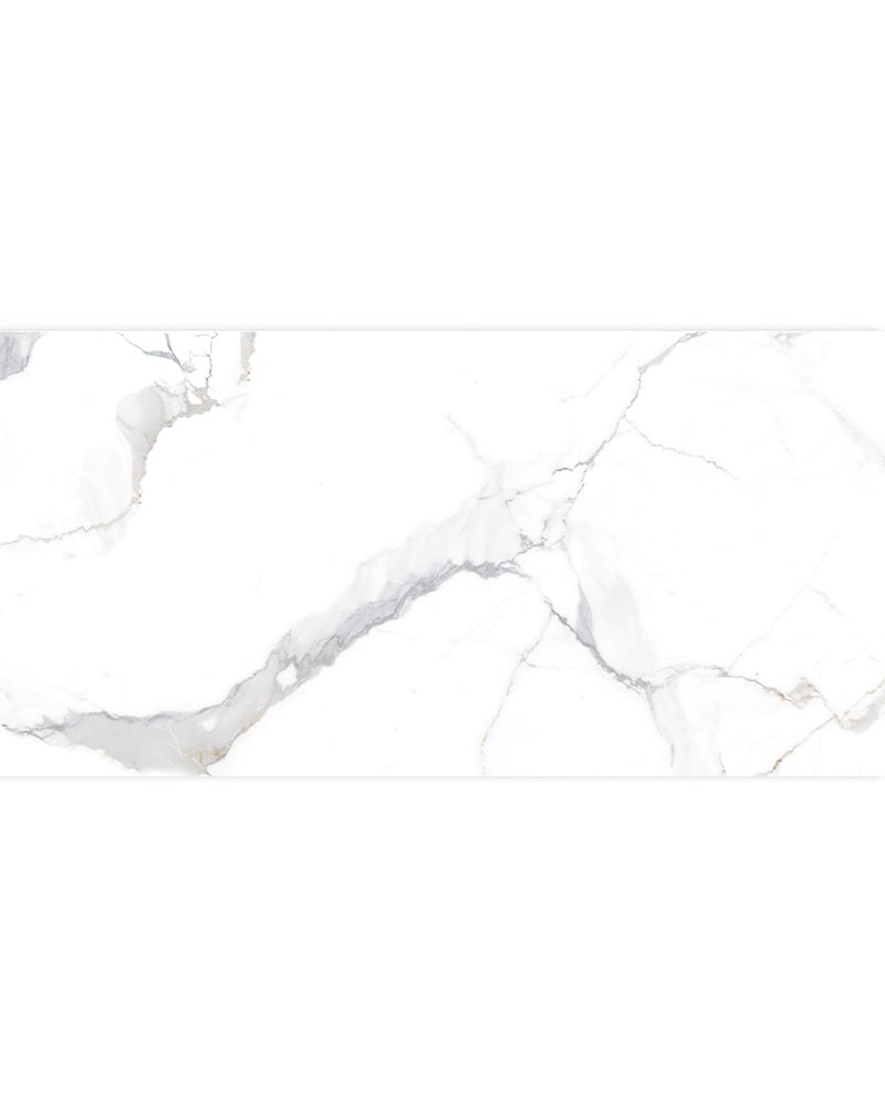 Carrelage Imitation Marbre Blanc et Or Poli 60x120 cm| InOutlet