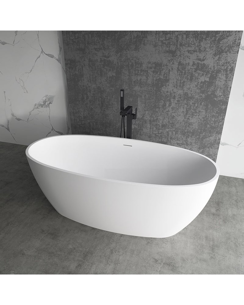 Baignoire îlot Ovale Desire Blanc Mat 1700x780x570 mm | InOutlet