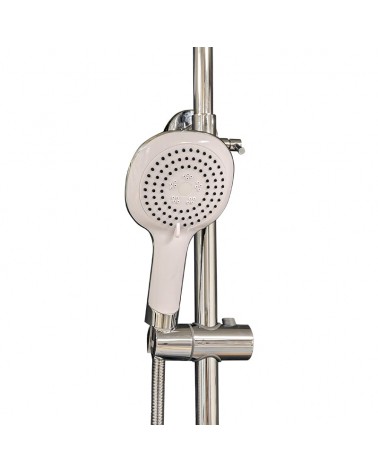 Colonne de douche Manuelle 20 cm "Unica" Chrome et Blanc | InOutet