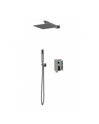 Colonne de douche Encastrée Costa Carré - Gunmetal