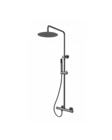 Colonne de douche Thermostatique Slim Rond 25 cm - Gunmetal