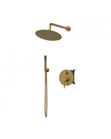 Colonne de douche Encastrée Slim Rond 25 cm - Or Brossé