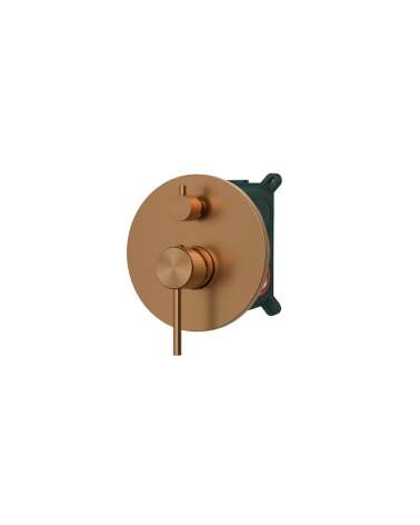 Colonne de douche Encastrée Slim Rond 25 cm - Or Rose Brossé
