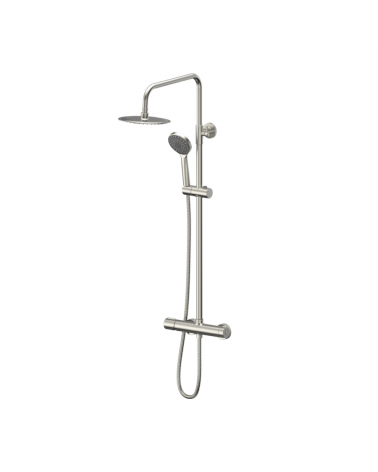 Colonne de douche Thermostatique London Rond - Nickel Brossé (Laiton)