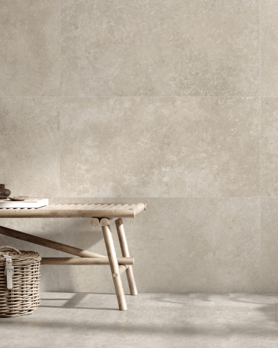 Carrelage 60x120 cm Aspect Travertin Beige R11 Antidérapant | InOutlet