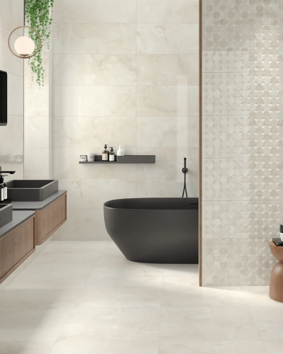 Carrelage beige élégant à la finition satinée 60X60 cm  | Inoutlet
