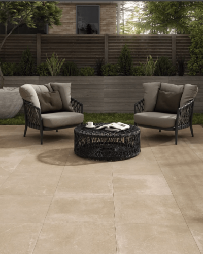 Carrelage 120x120 cm Beige Antidérapant Rectifié Pierre | InOutlet