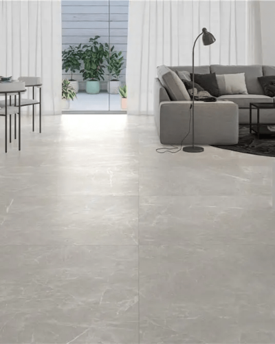 Carrelage effet marbre Gris Satiné 100x100 cm | InOutlet