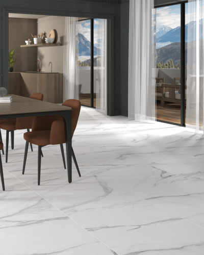 Carrelage Marbré Blanc Mate Rectifié 60x60 cm | InOutlet