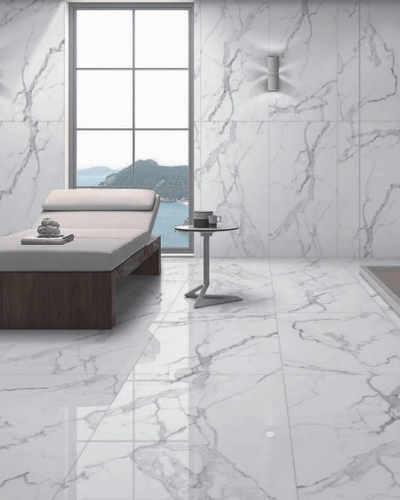 Carrelage Marbre Blanc Statuario Paradise  Poli 60X120 cm| Inoutlet