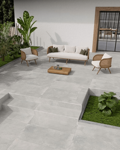 Carrelage 60x60 cm Aspect Pierre Grise R11 Antidérapant | InOutlet
