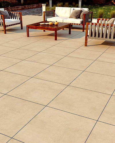 Carrelage Extérieur Sur Plot Beige  60X60 cm Béton Ciré| Inoutlet