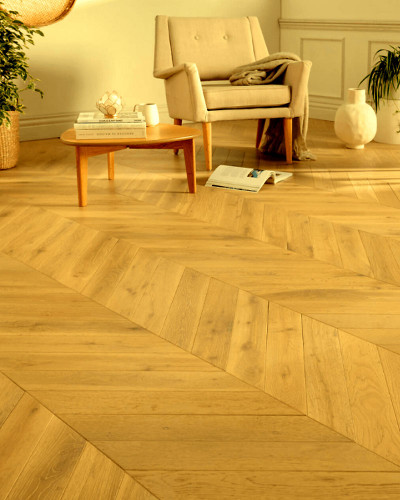 Parquet Chevron 610x120x15/4 mm Wooden contrecollé chêne | InOutlet