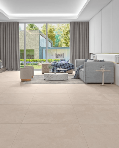 "Silk Crema" Carrelage Béton Ciré Beige Mat Rect. 80x80 cm| InOutlet