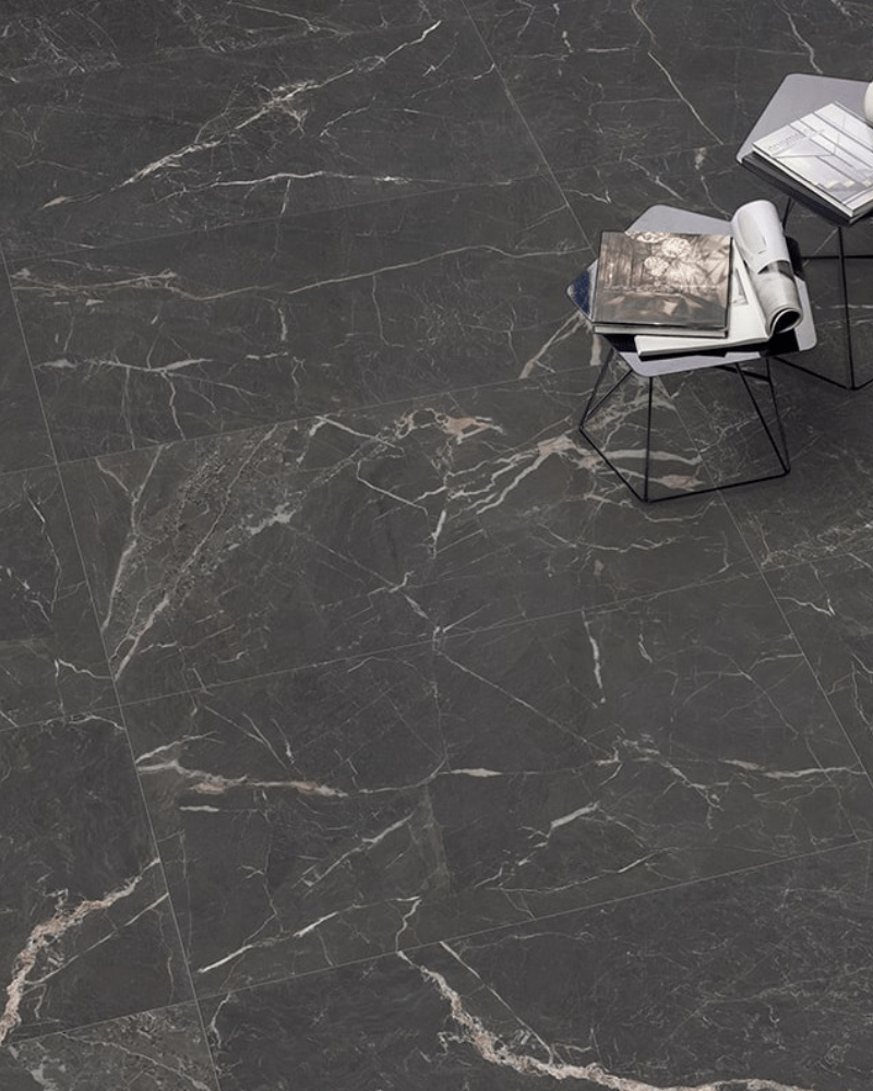 Carrelage Imitation Marbre Gris Anthracite Mat  60x120 cm| InOutlet