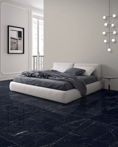 Carrelage Imitation Marbre NoirPoli  80x160 cm| InOutlet