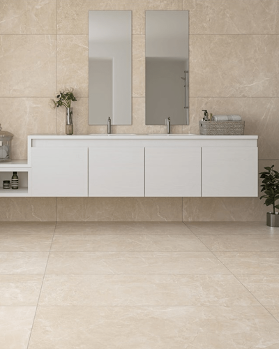 Carrelage imitation Marbre Beige Satiné Rect 60x120 cm| InOutlet