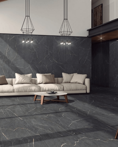 Carrelage Imitation marbre Gris Anthracite rectifié 60x120cm| Inoutlet