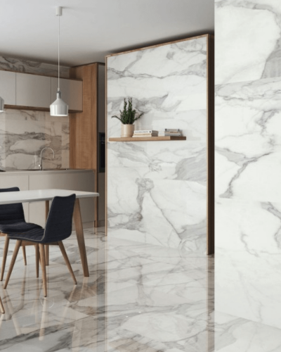 Carrelage Marbre Blanc poli Brillant Rectifié 60x120 cm| Inoutlet