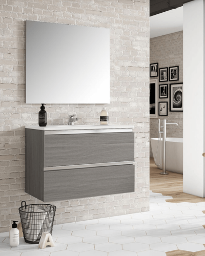 Meuble Suspendu Bois  + Vasque River de 60 à 100 cm 2 Tiroirs Salle de Bain | InOutlet Carrelage
