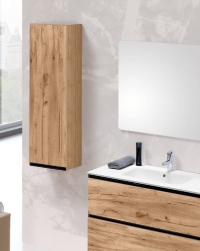 Meuble Colonne de Salle de Bain en Bois Gris| InOutlet Carrelage