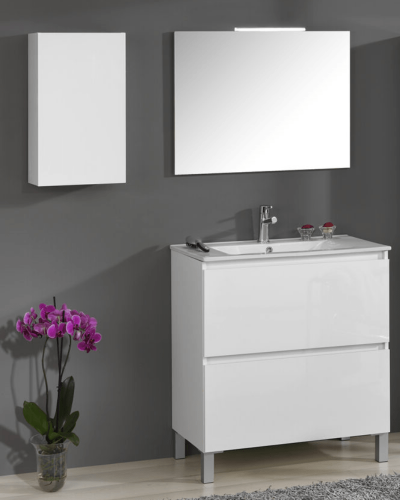 Meuble Colonne de Salle de Bain Blanc Brillant| InOutlet Carrelage