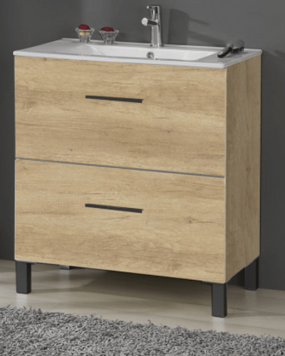 Meuble Sur Pied avec 2 tiroirs Blanc Brillant  + Vasque Spring de 60 à 100 cm 2 Tiroirs Salle de Bain | InOutlet Carrelage