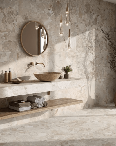 Carrelage Effet Pierre Naturelle Beige mat Rect. 60x120 cm| InOutlet