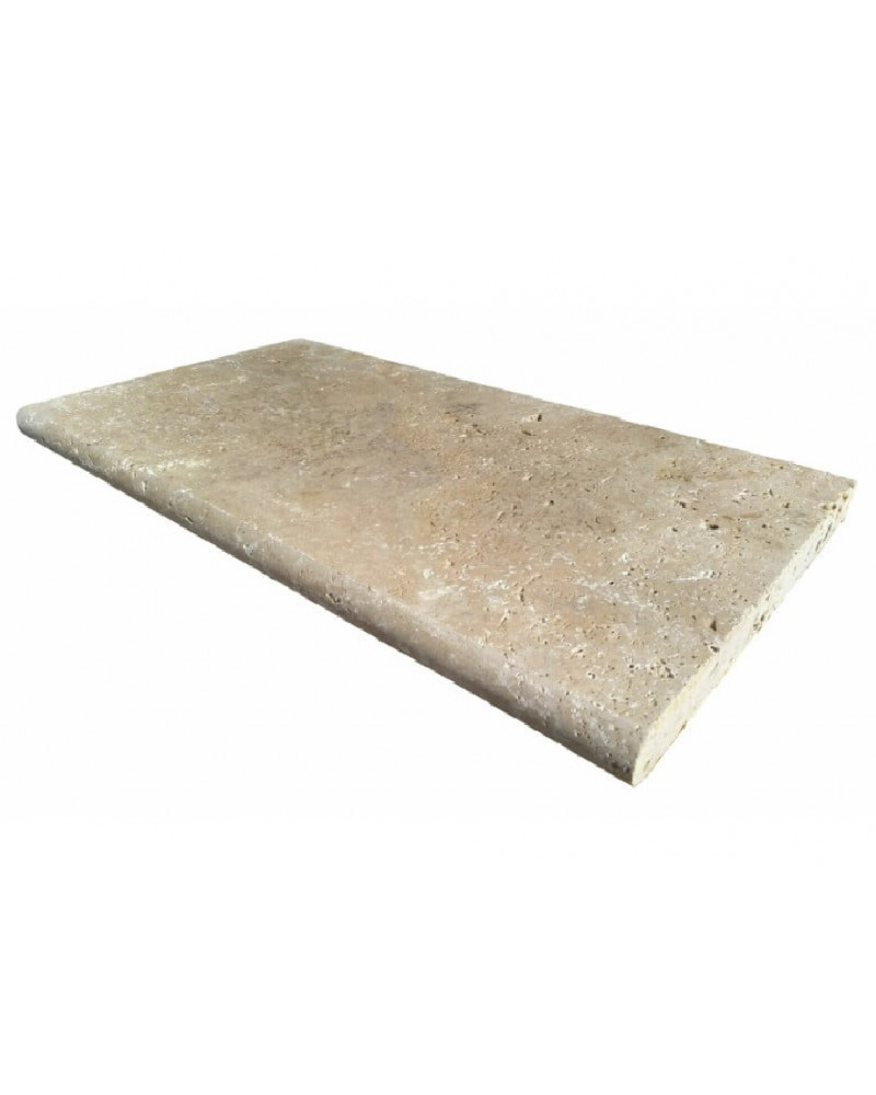 Margelle Travertin Classic Mix 3 cm Vieilli Bord 1/2 Rond 33X61 cm | Inoutlet