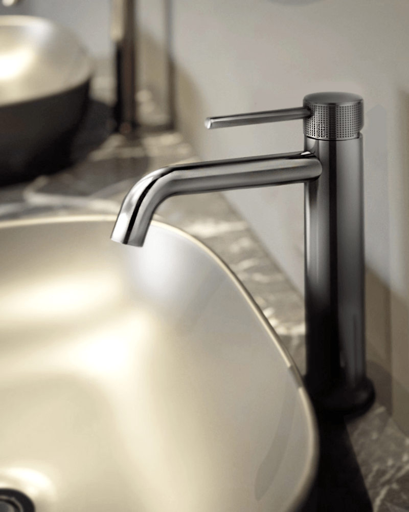 Mitigeur Lavabo "Slim" Gunmetal + Bonde Clic/Clac | InOutlet