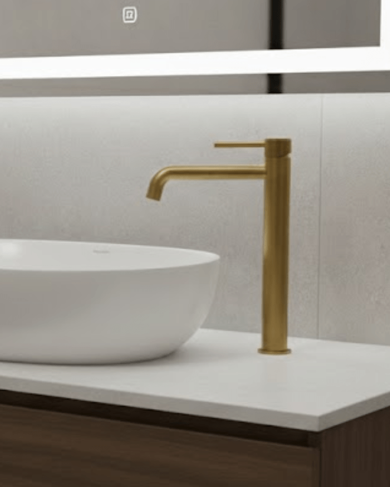 Mitigeur Lavabo Haut "Slim" Or brossé| InOutlet Carrelages