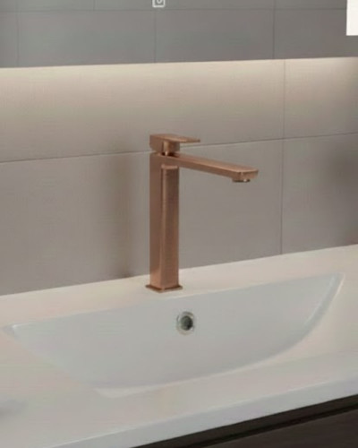 Mitigeur Lavabo Haut "Costa" Or brossé | InOutlet Carrelages