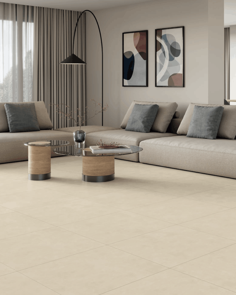 Carrelage effet pierre beige satiné  60x60 cm | Inoutlet Carrelages