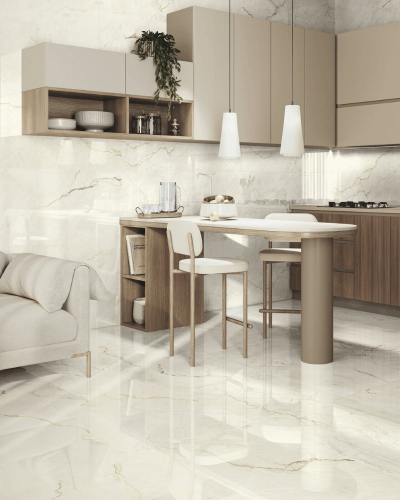 Carrelage Sol et Mur Effet Marbre Beige 60x120 cm| Inoutlet Carrelages