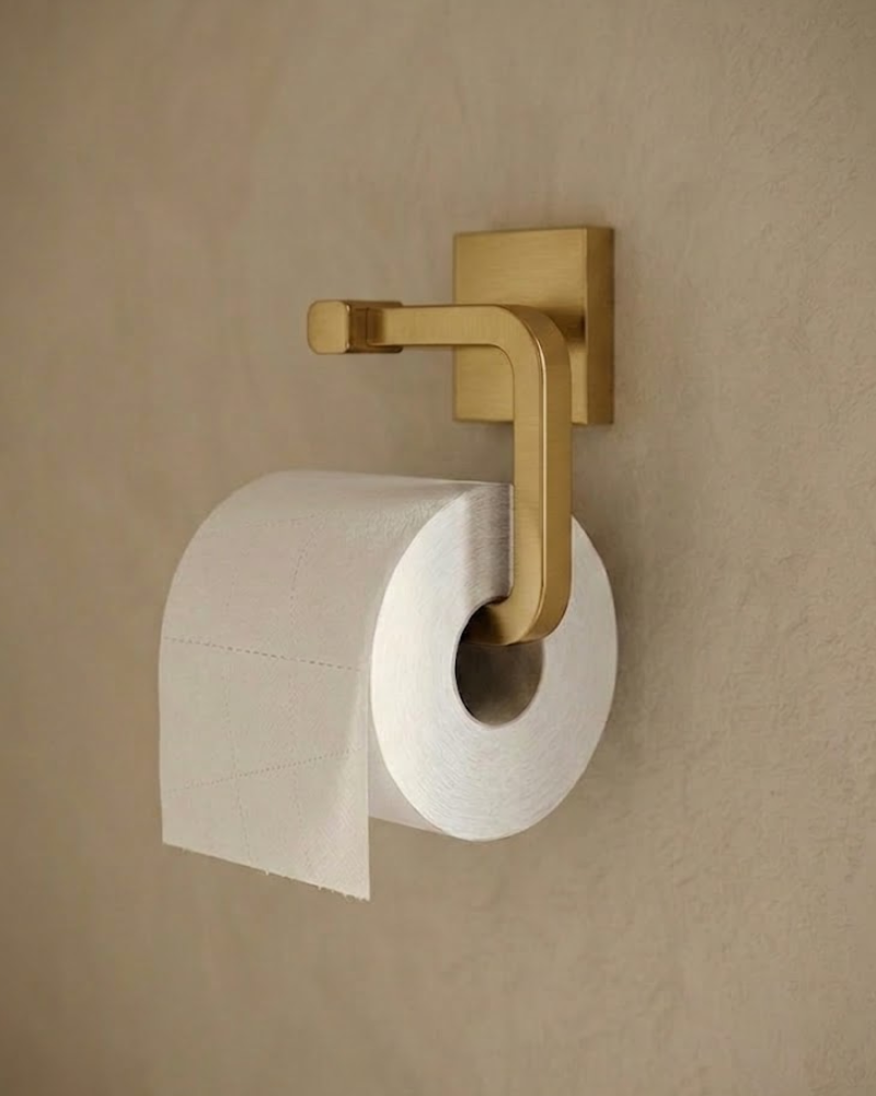Porte-papier toilette "Costa" Or brossé | InOutlet Carrelages