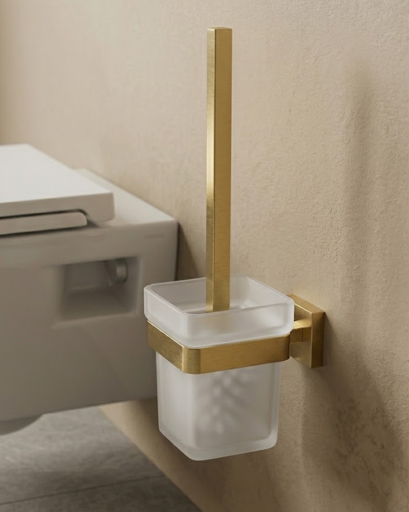 Porte Brosse Toilette "Costa" Or brossé | InOutlet Carrelages