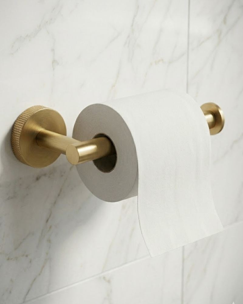 Porte-papier toilette "Slim" Or brossé | InOutlet Carrelages