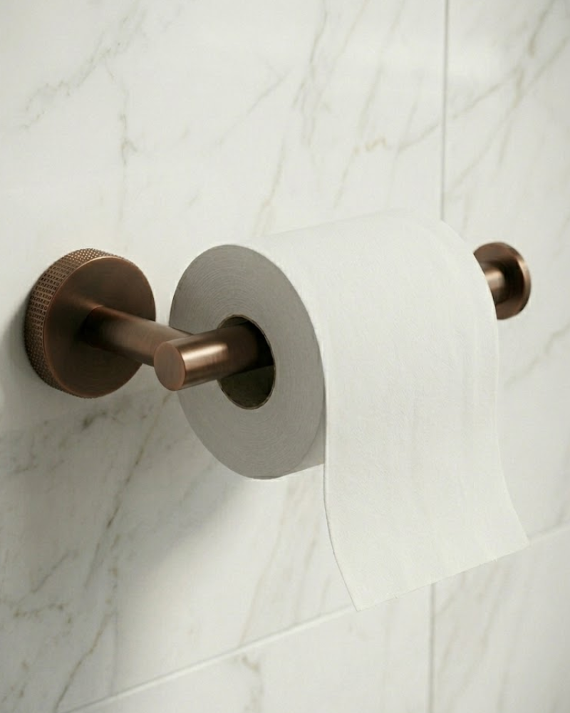 Porte-papier toilette "Slim" Or rose brossé | InOutlet Carrelages
