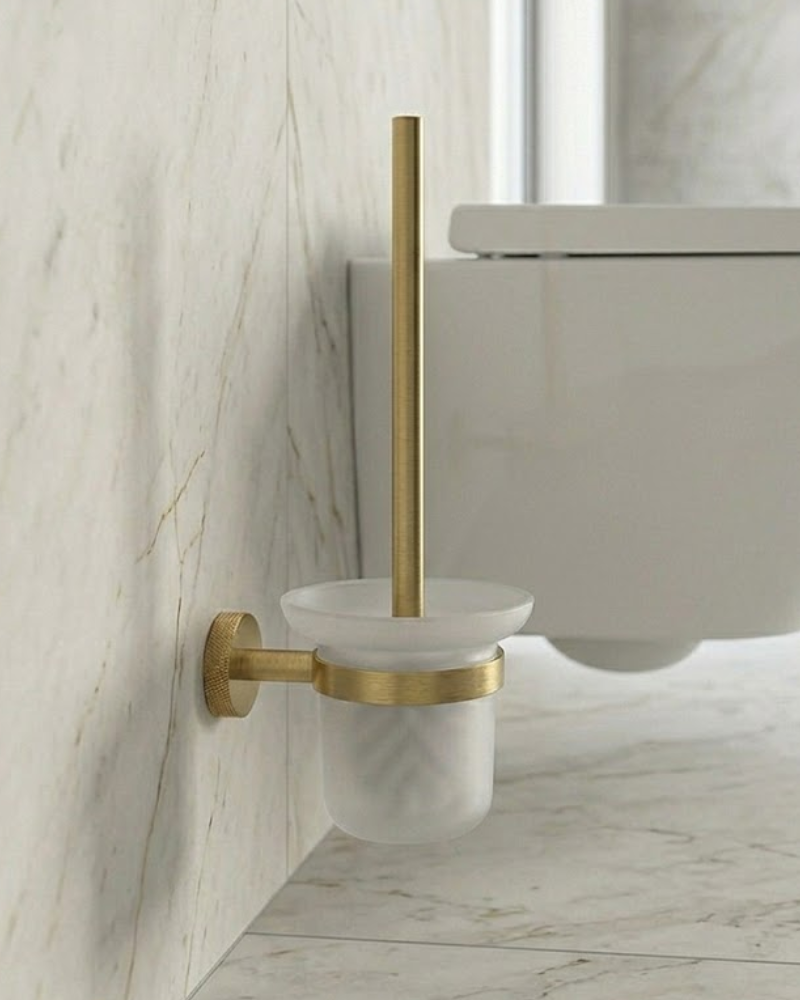 Porte Brosse Toilette "Slim" Or brossé | InOutlet Carrelages