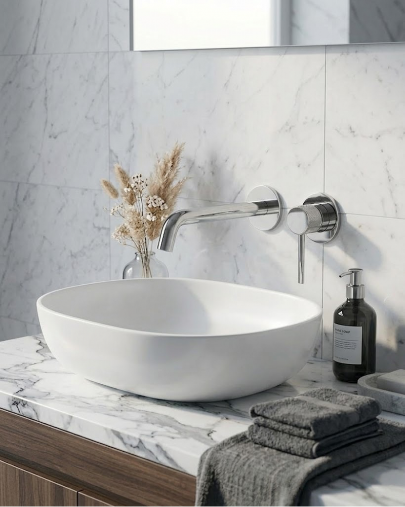 Mitigeur Lavabo Haut "Slim" Chrome | InOutlet Carrelages